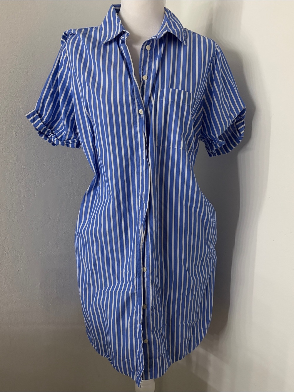 Old Navy striped button up shirt dress